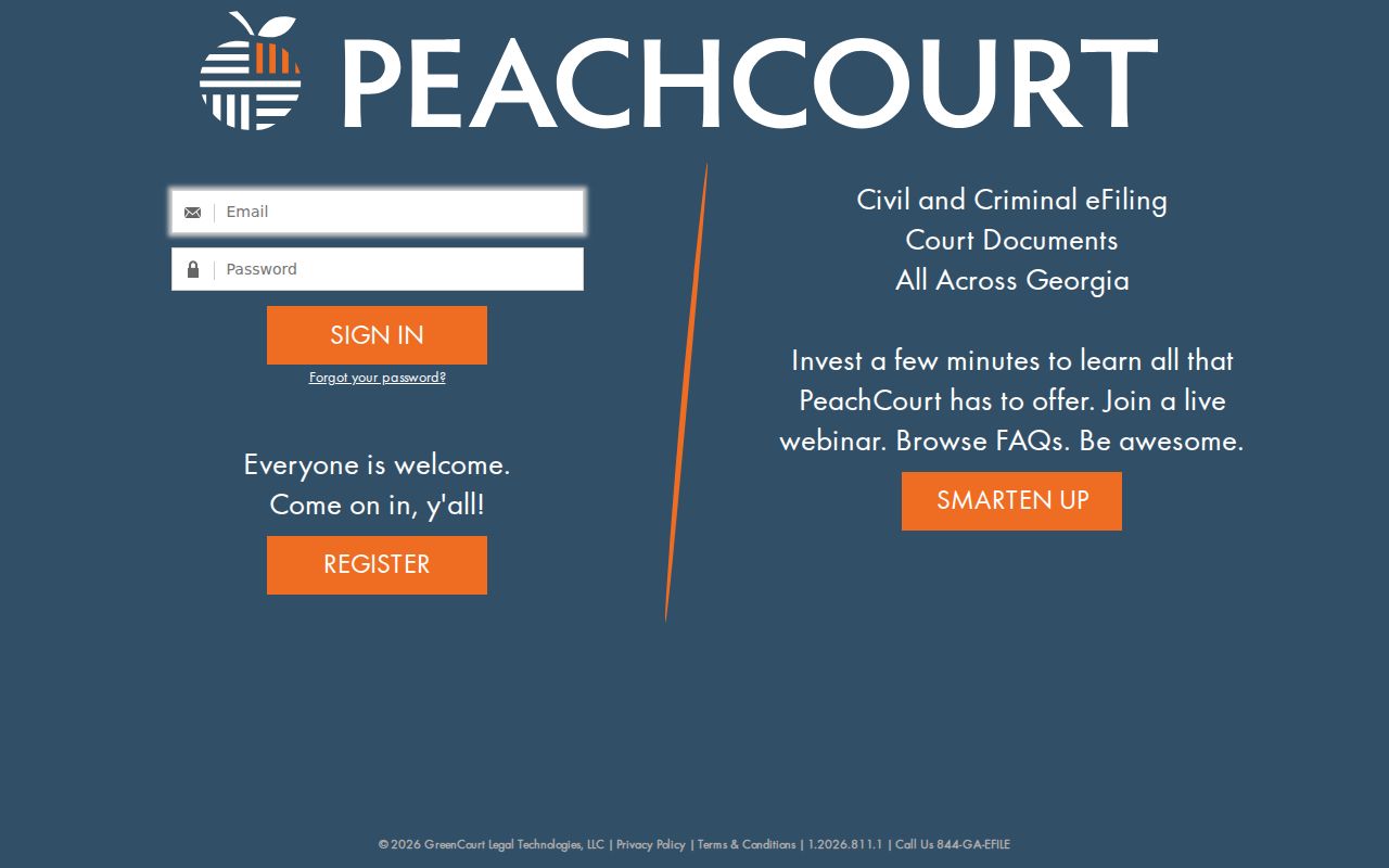 PeachCourt account-gated public search route for Stewart County case lookup