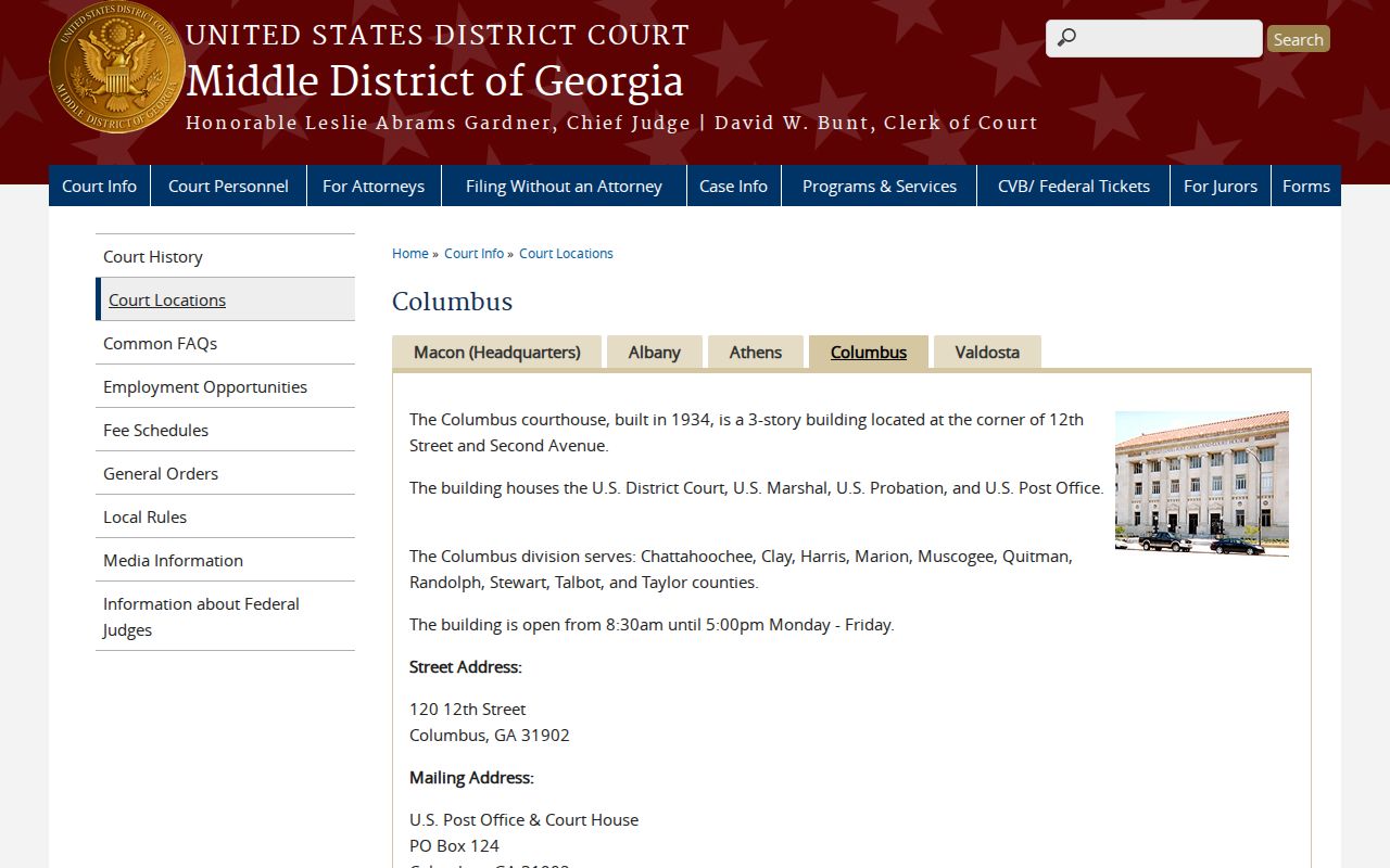 Federal district source for Stewart County court records
