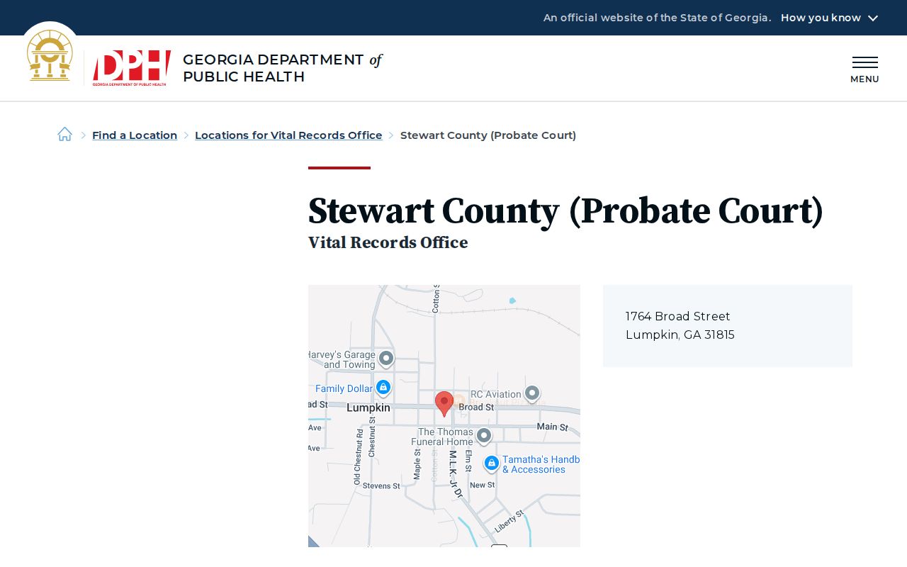 Stewart County court docket access at the Probate Court location